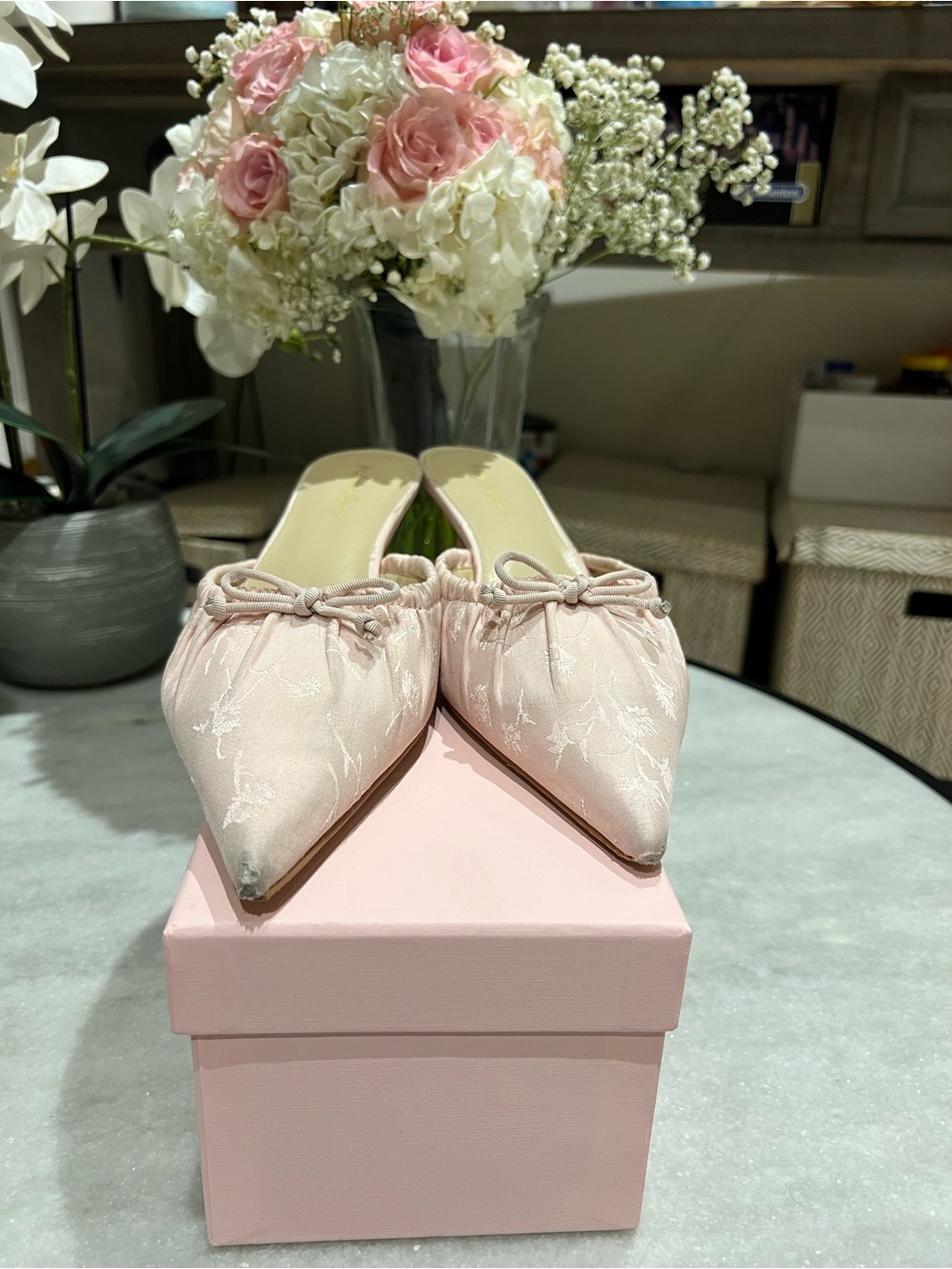 For Love & Lemons Colette Kitten-Heel Mules